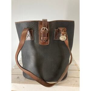 DOONEY & BOURKE VINTAGE PEBBLED LEATHER LARGE BUCKET BAG